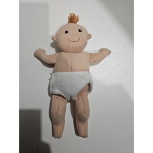 Melissa & Doug 12" Soft Baby Cloth Stuffed Doll Toy Yarn Red Brown Hair w/Diaper